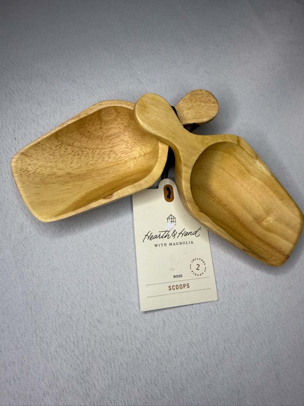 Hearth & Hand Wooden Small Serving Scoops - Natural Light Wood (Set of 2) - NWT - Picture 5 of 8